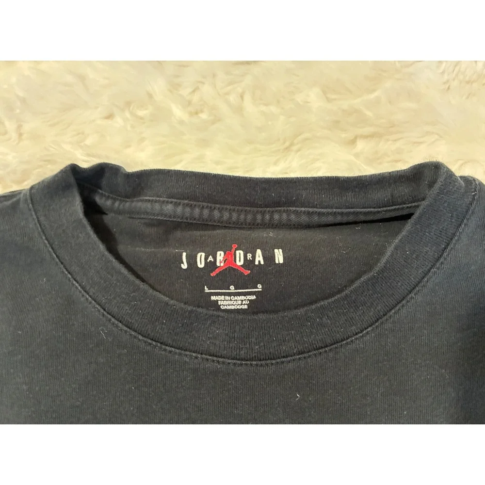 Jordan Flight‎ Long Sleeve Graphic T-Shirt Black Michael Jordan Clouds Mens L